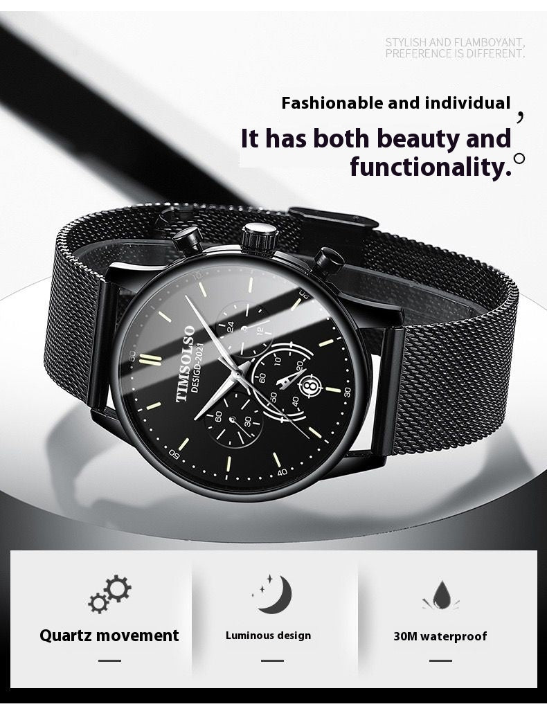 All-matching Simple And High-end Elegant Cool Ultra-thin Calendar Quartz Watch