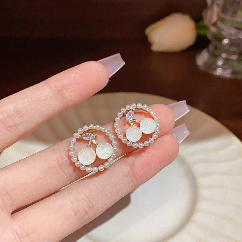 Trendy High-grade Cherry Zircon Ear Studs